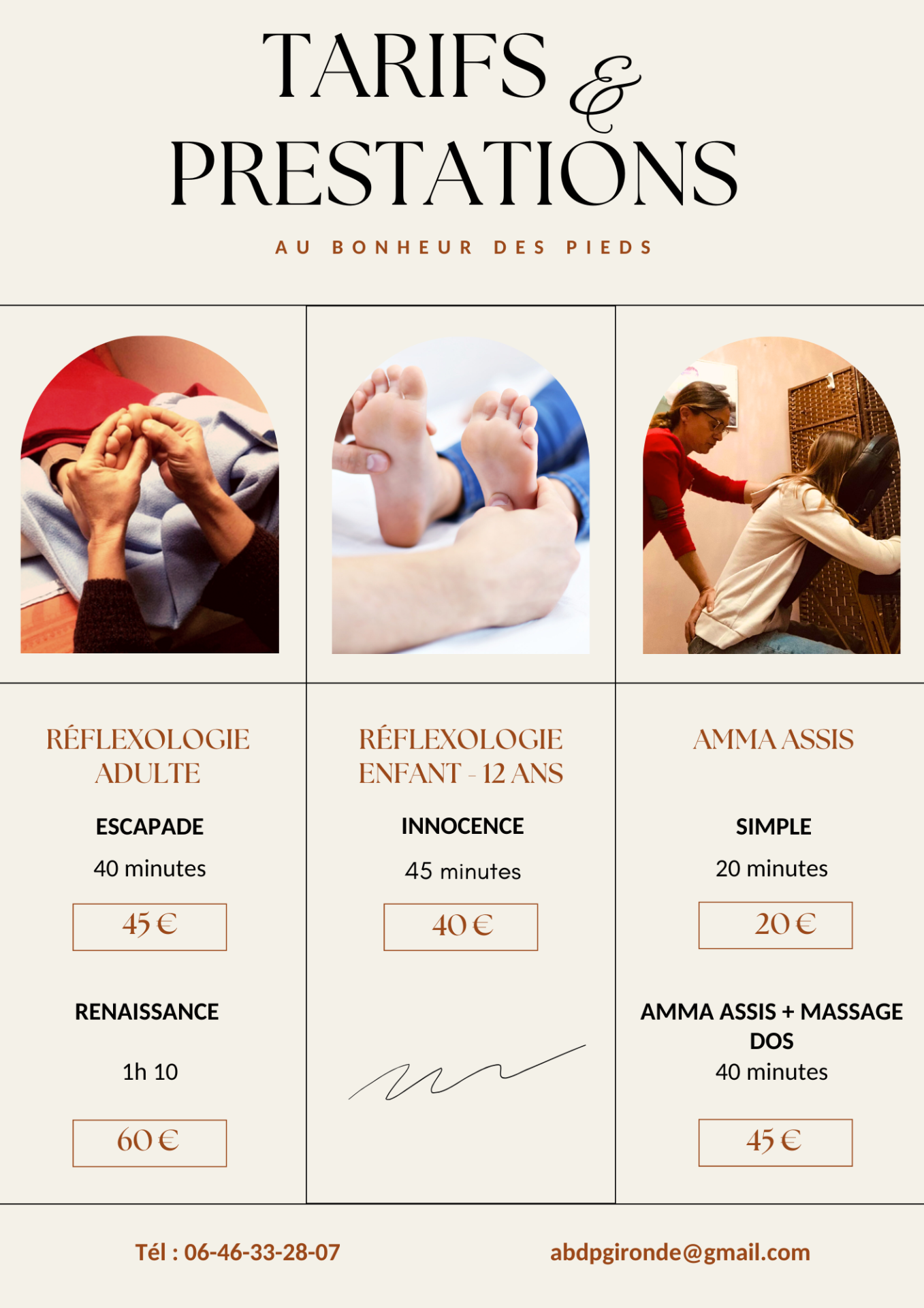 liste prestation et tarifs